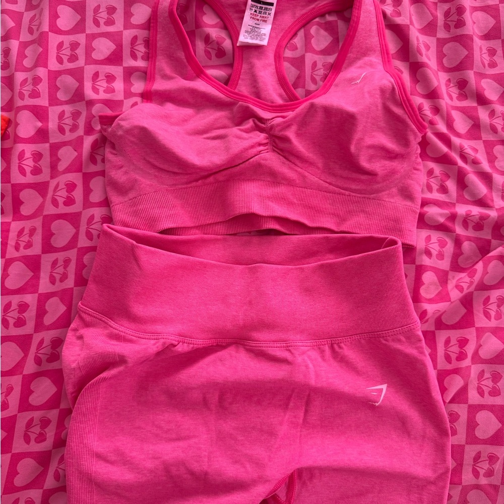 Gymshark Pink Sports Bra and short